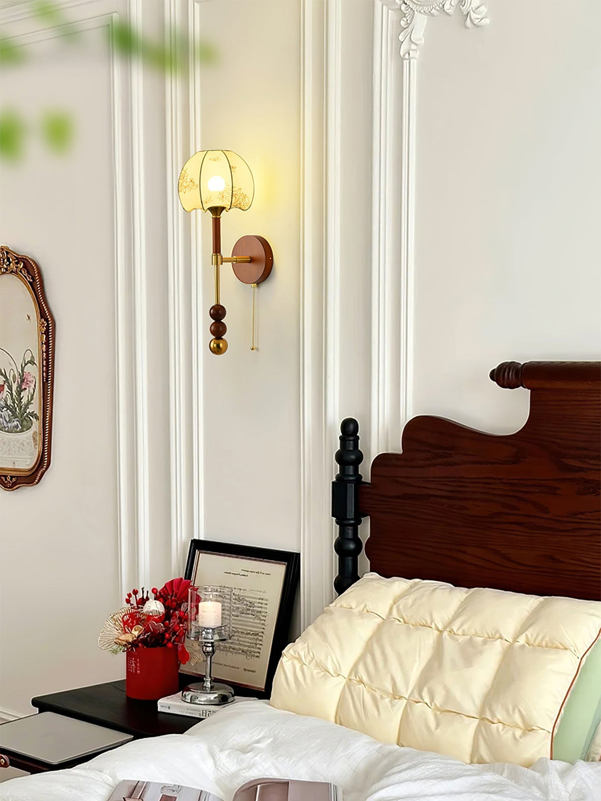 Candeeiro de parede em madeira Roma Elegance Hilda