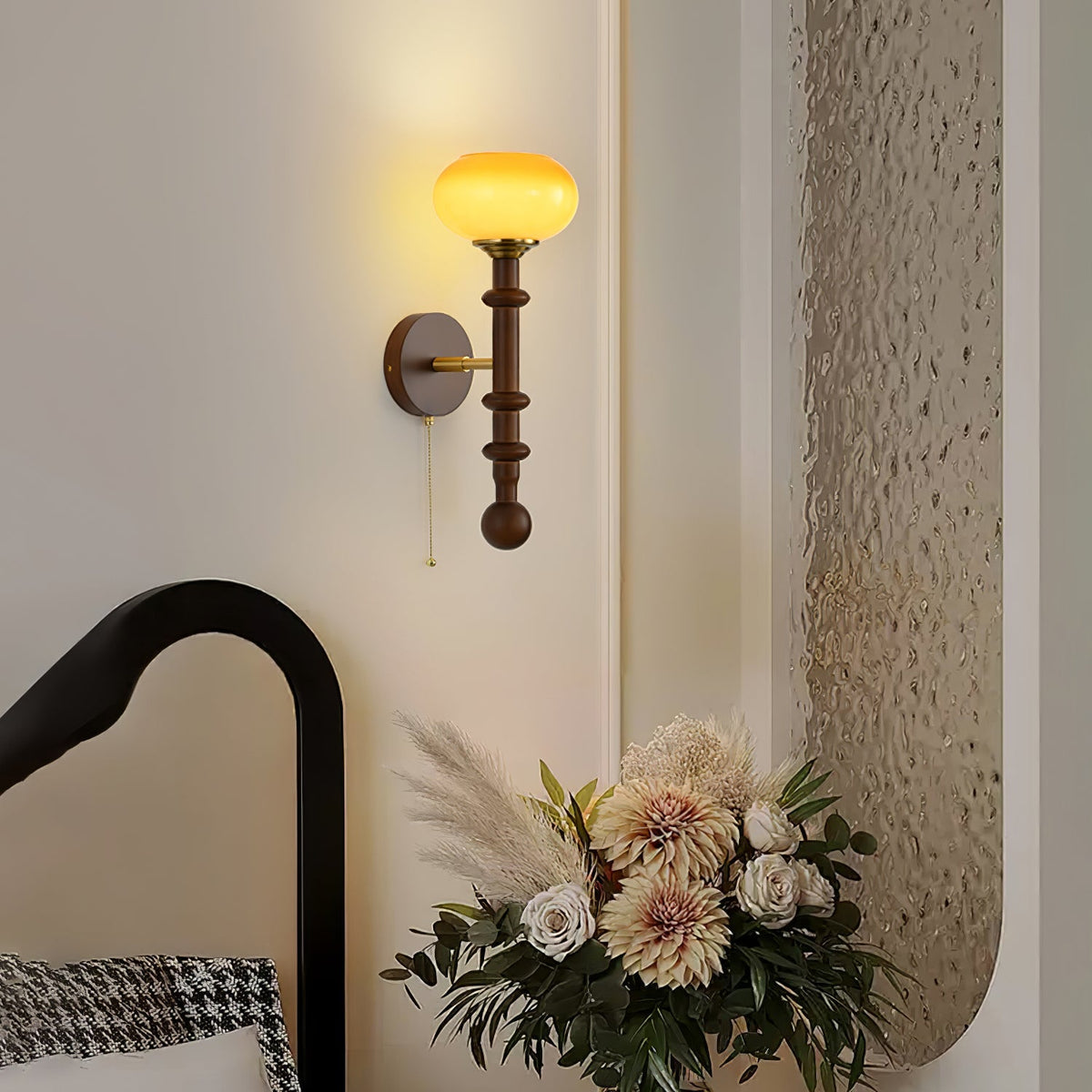 Candeeiro de parede em madeira Roma Elegance Hilda
