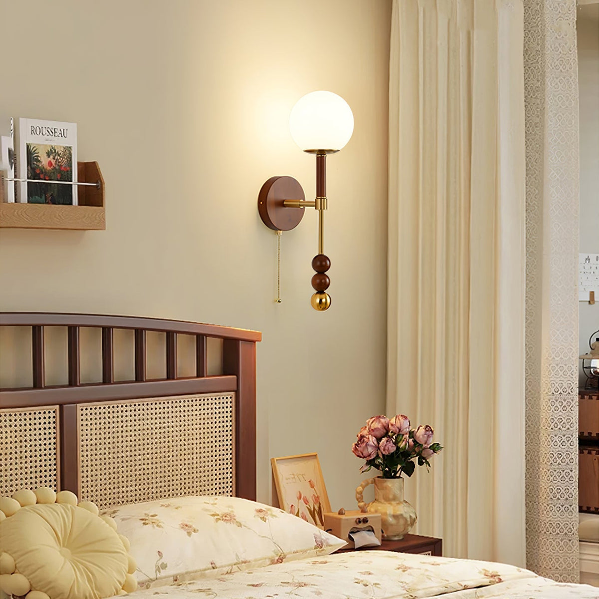 Candeeiro de parede em madeira Roma Elegance Hilda