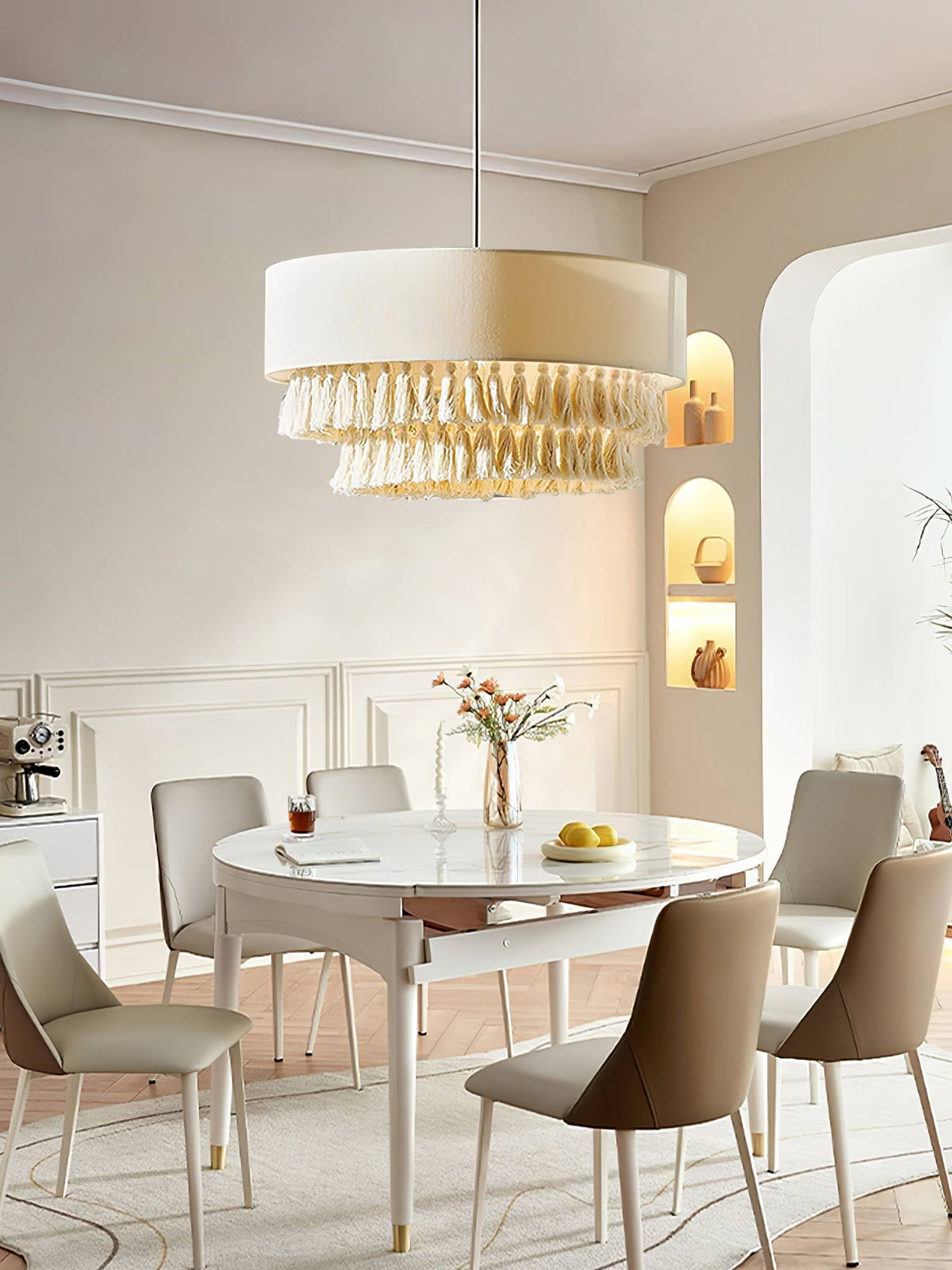 Cicaros postmoderne luksuspendellampe i stof