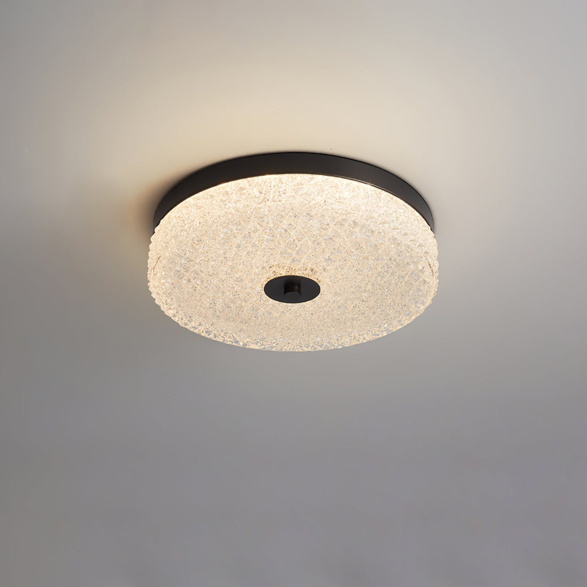 Candeeiro de teto Celuelle em vidro fosco texturado, minimalista e elegante