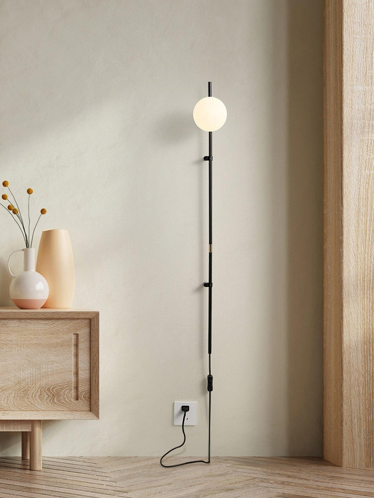 Curaeion moderne minimalistisk plug-in-væglampe i glas