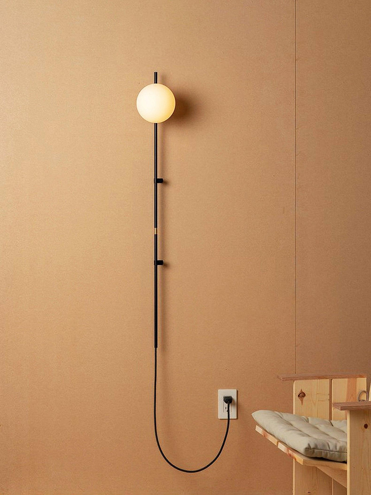 Curaeion moderne minimalistisk plug-in-væglampe i glas