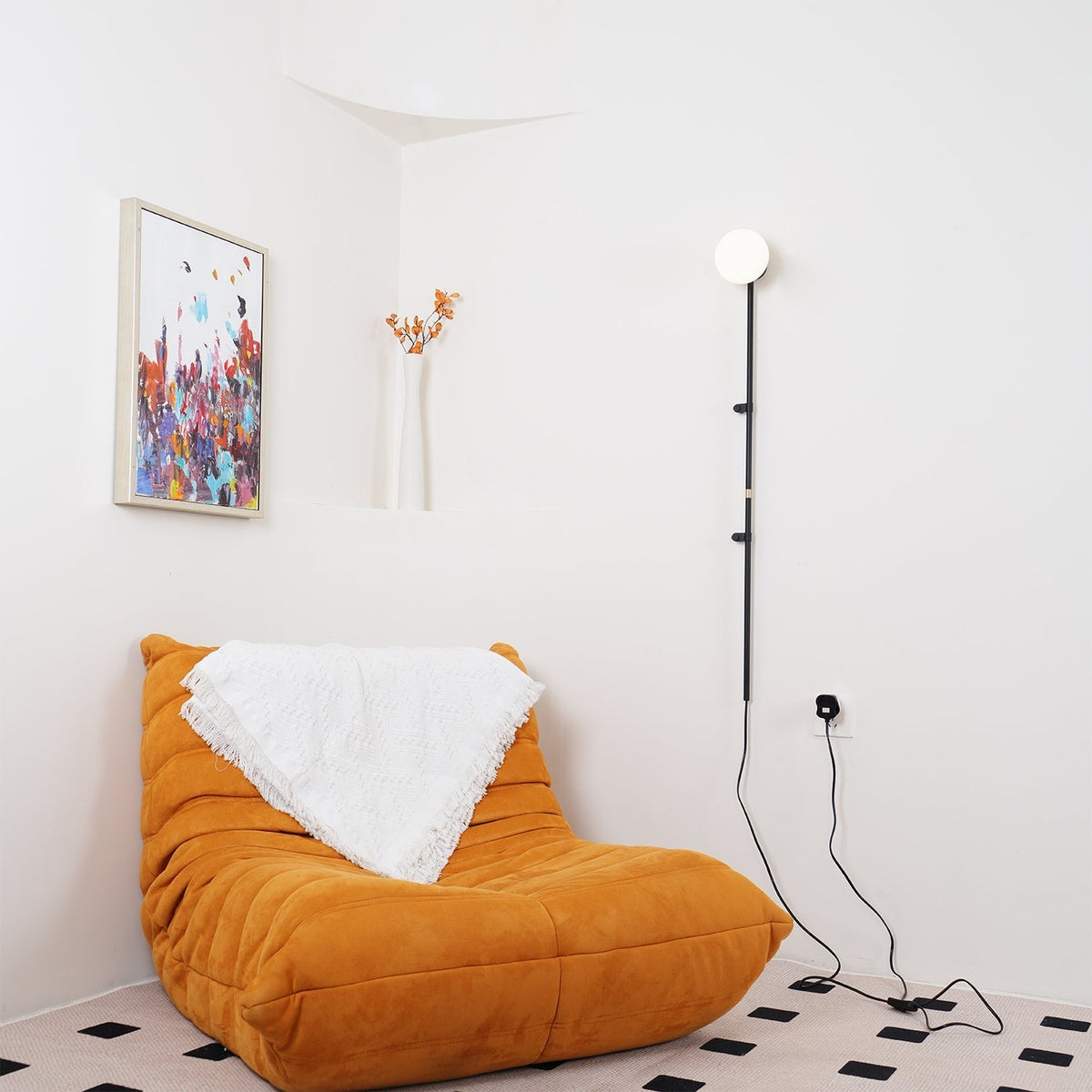 Curaeion moderne minimalistisk plug-in-væglampe i glas