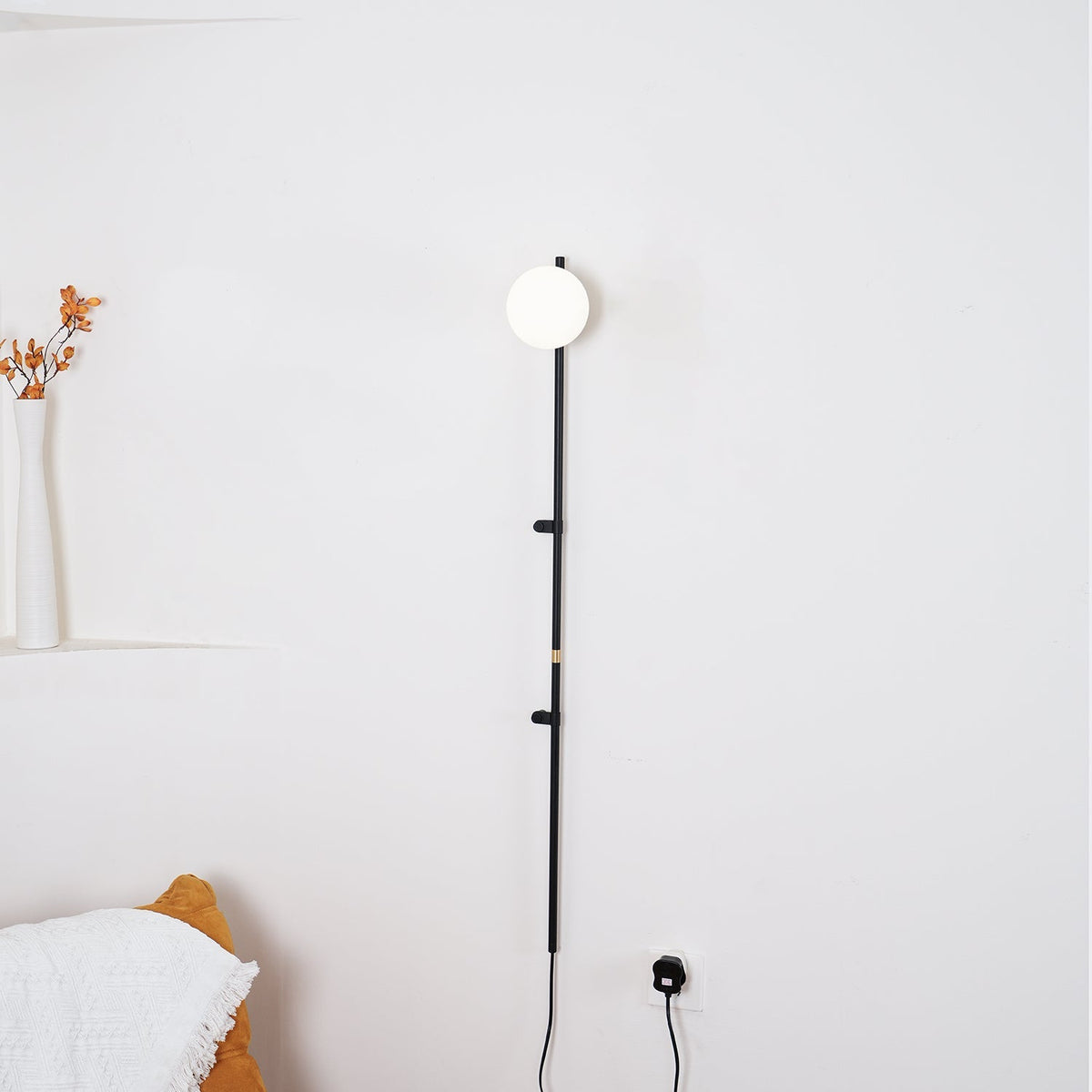 Curaeion moderne minimalistisk plug-in-væglampe i glas