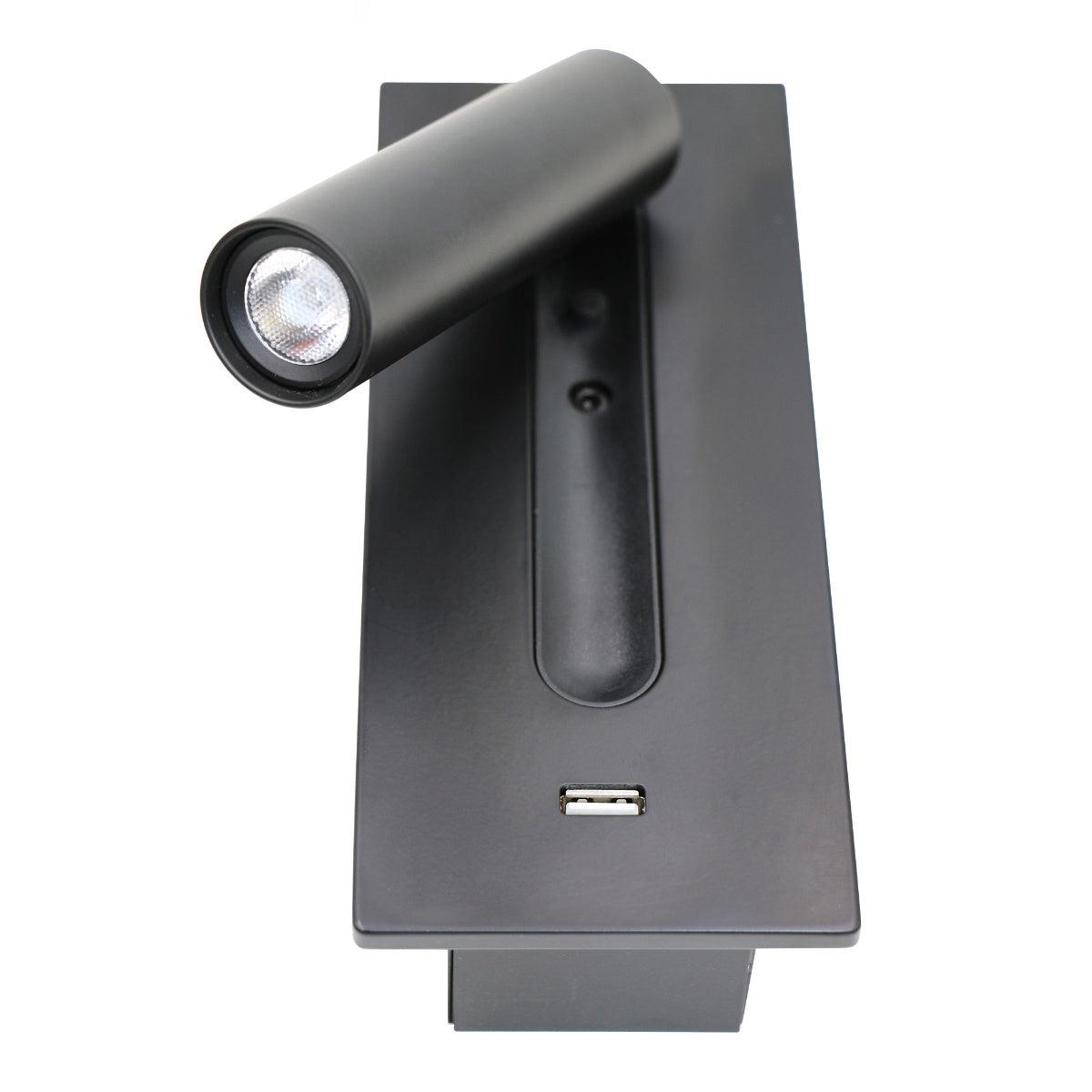 Sothis-moderni minimalistinen musta USB-seinävalaisin vuoteen viereen