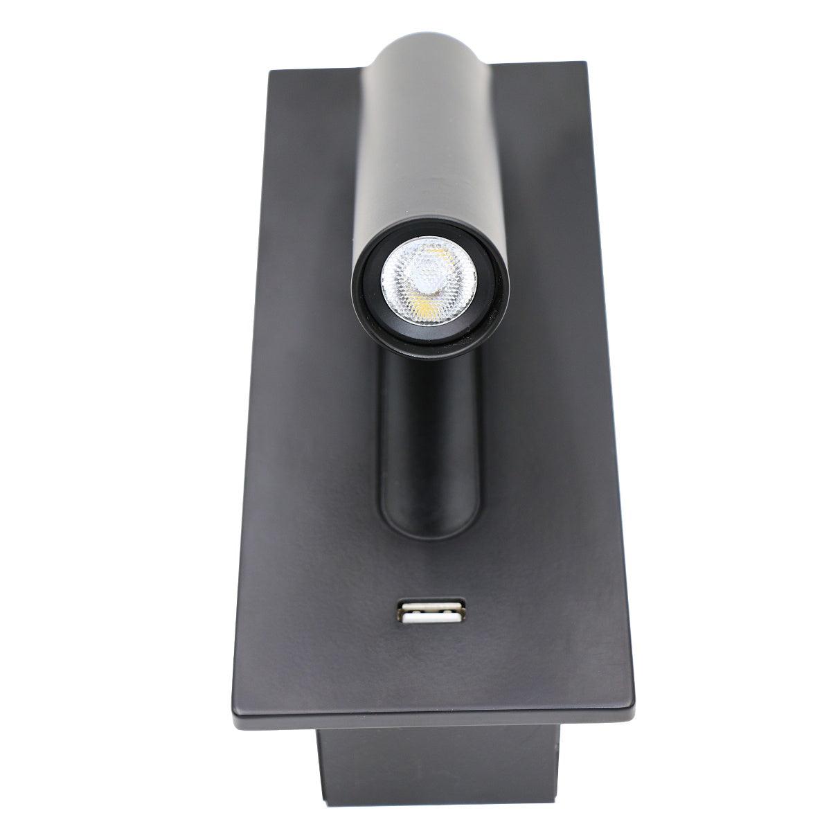 Sothis-moderni minimalistinen musta USB-seinävalaisin vuoteen viereen