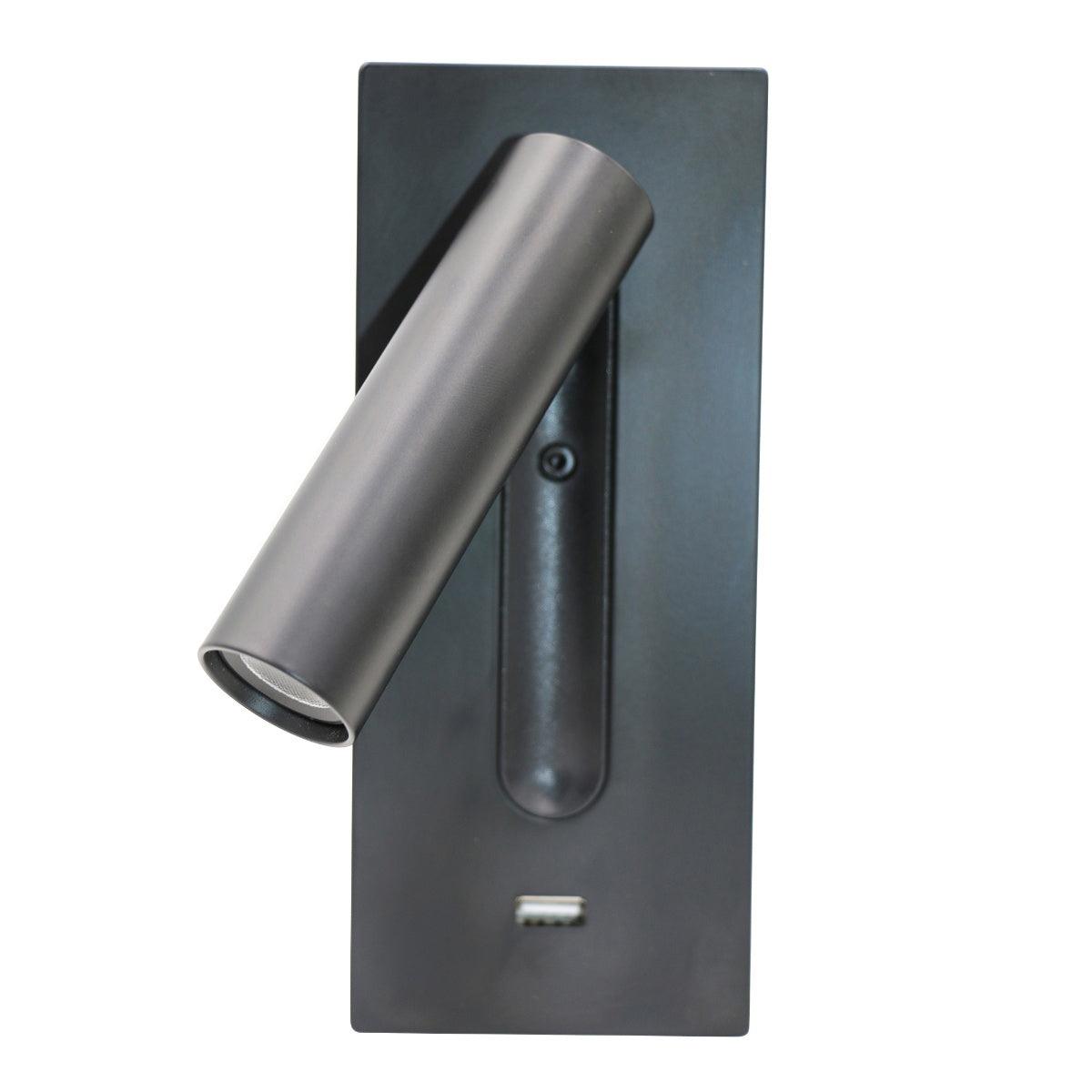 Sothis-moderni minimalistinen musta USB-seinävalaisin vuoteen viereen