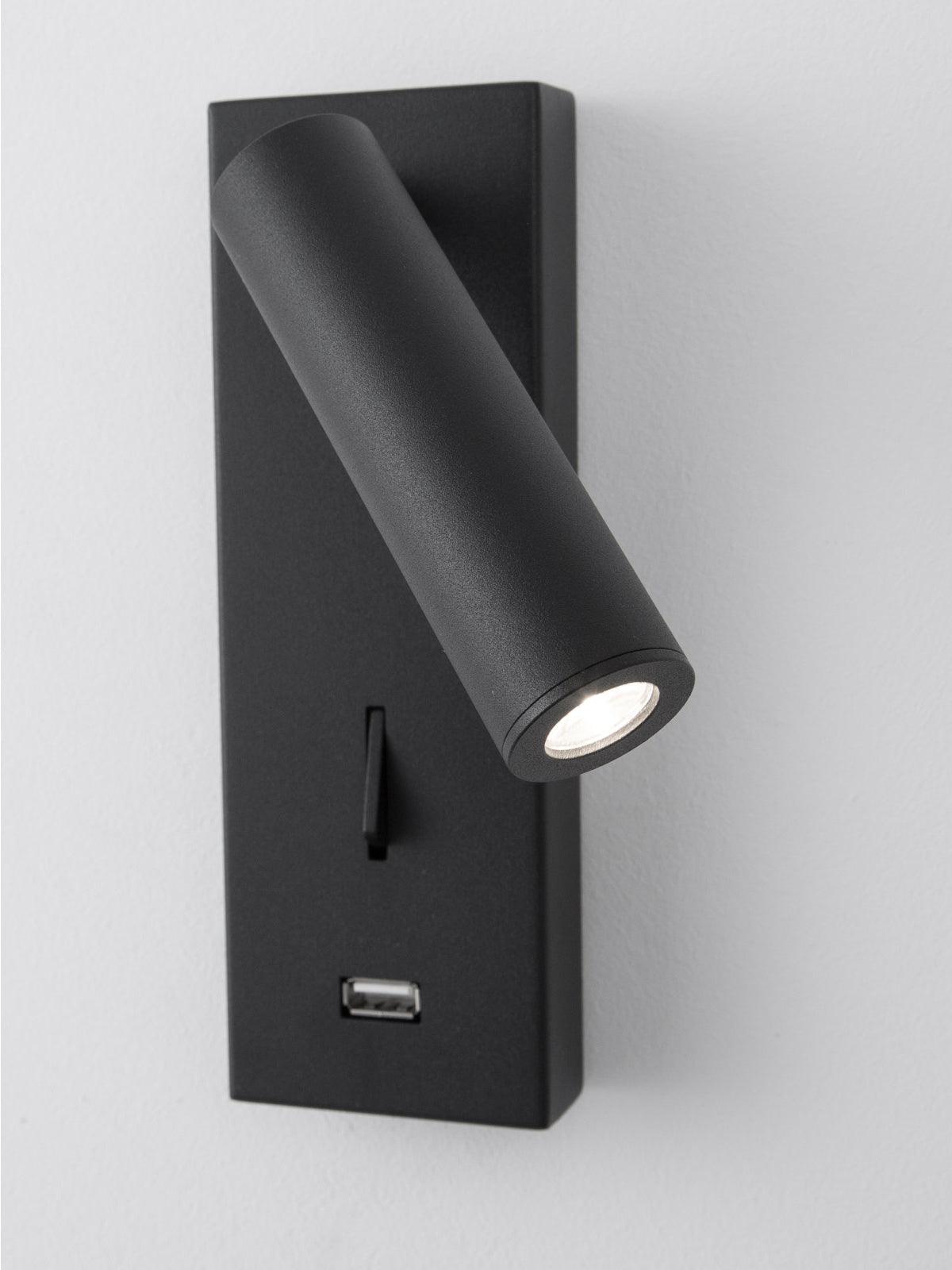 Sothis-moderni minimalistinen musta USB-seinävalaisin vuoteen viereen