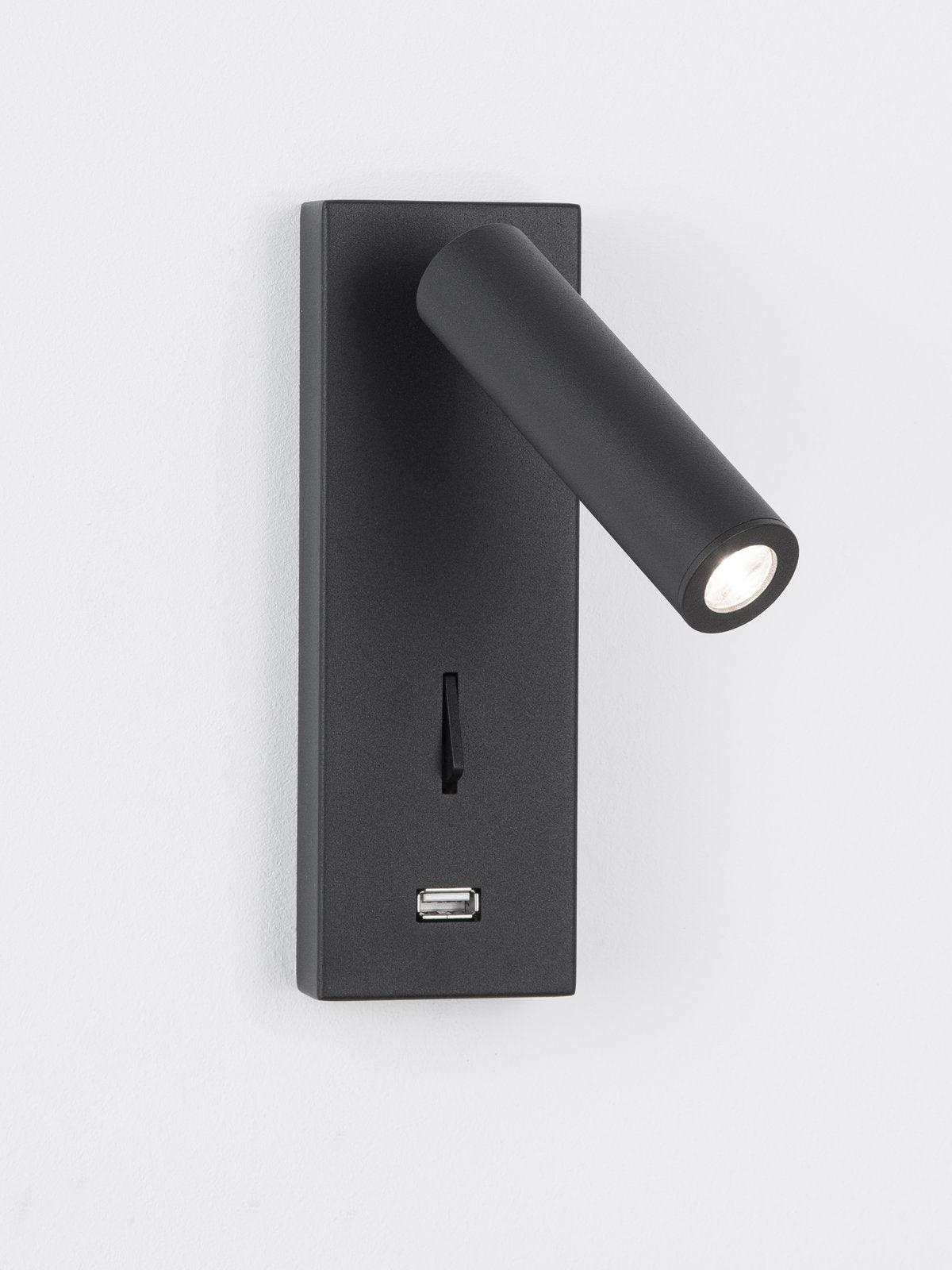 Sothis-moderni minimalistinen musta USB-seinävalaisin vuoteen viereen