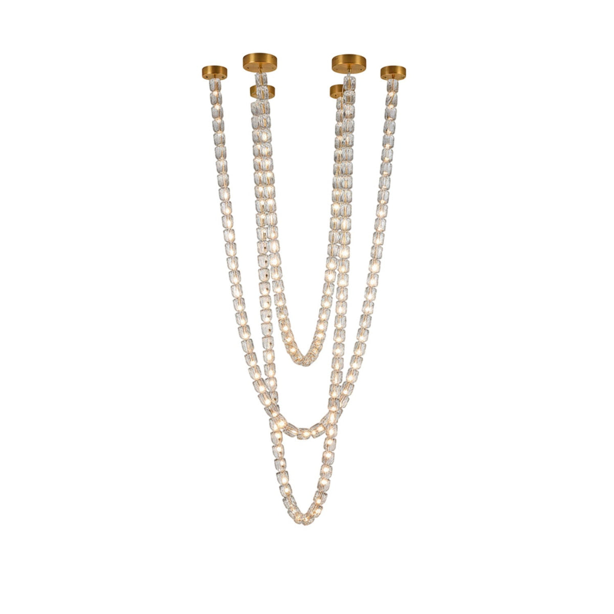 Candeeiro de teto de cristal dourado Nexus