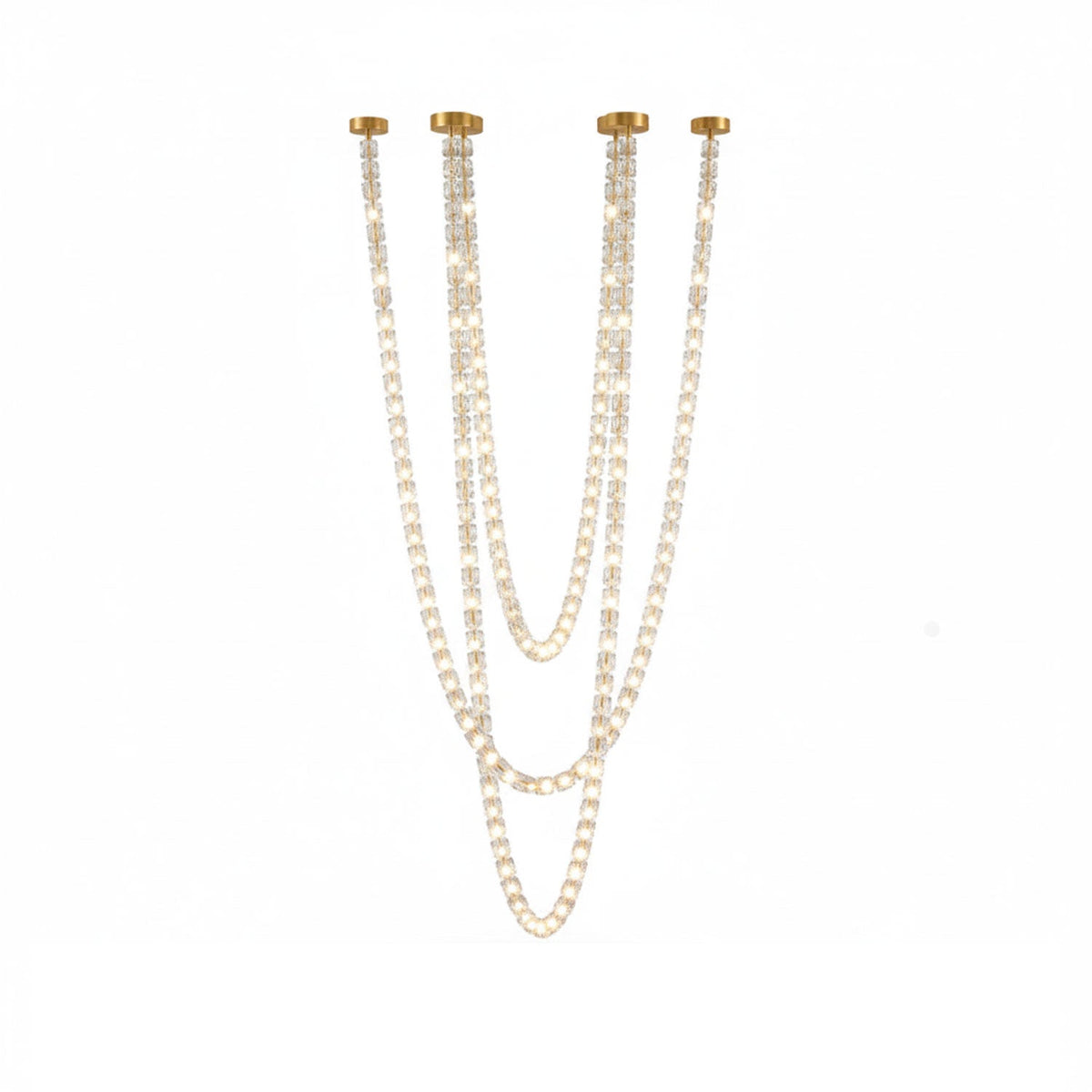 Candeeiro de teto de cristal dourado Nexus