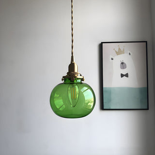 Hailie Retro Oval LED Pendellampor Glas/metall Grön/Klar/Svartgrön Matsal/Sovrum