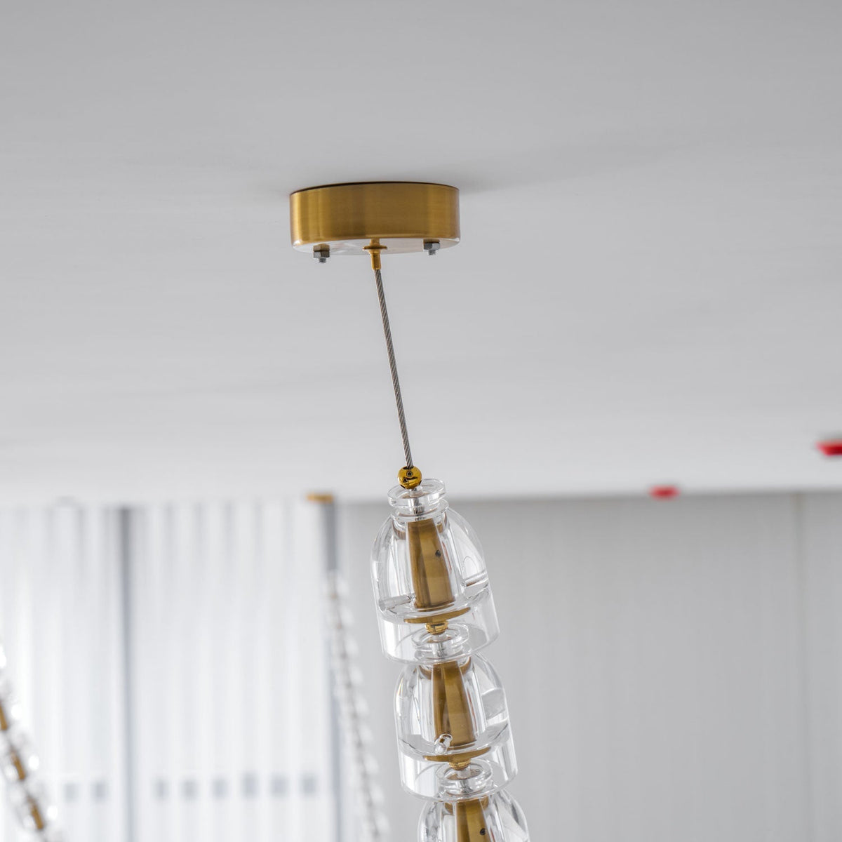 Candeeiro de teto de cristal dourado Nexus