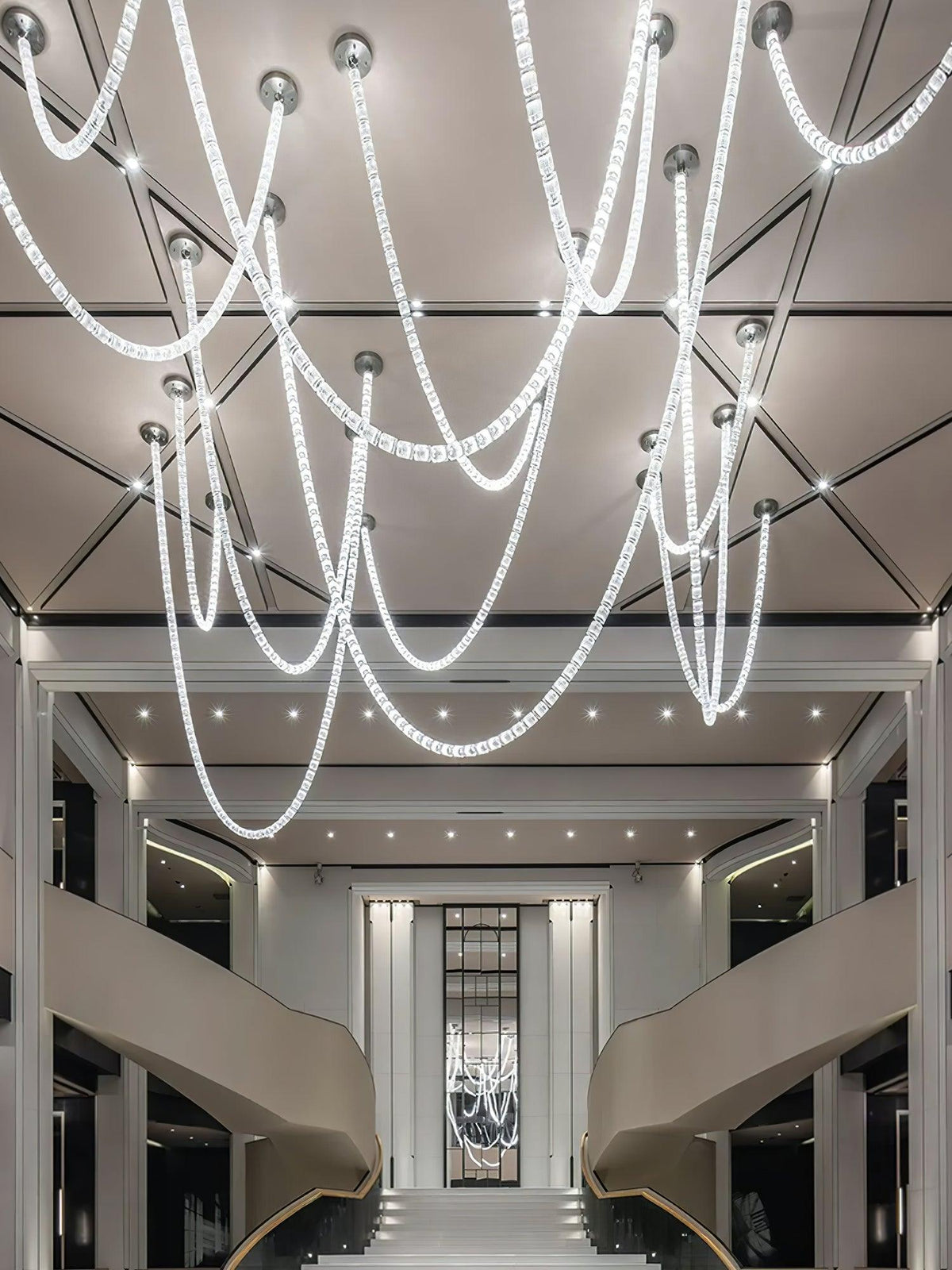 Candeeiro de teto de cristal Art Déco Cavenira