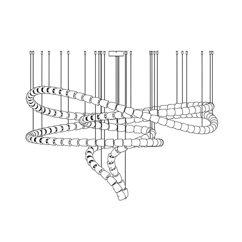 Candeeiro de teto de cristal Art Déco Cavenira