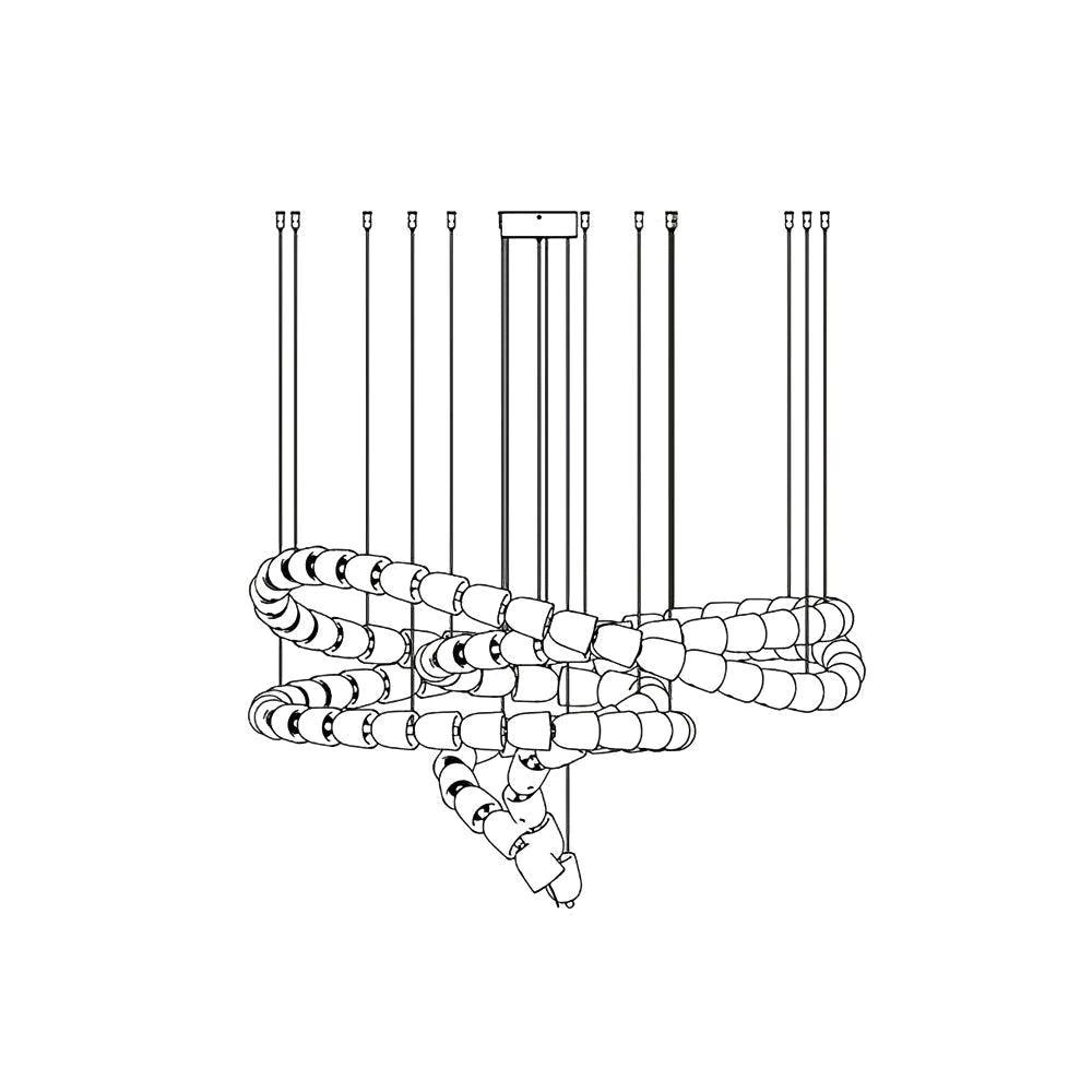 Candeeiro de teto de cristal Art Déco Cavenira