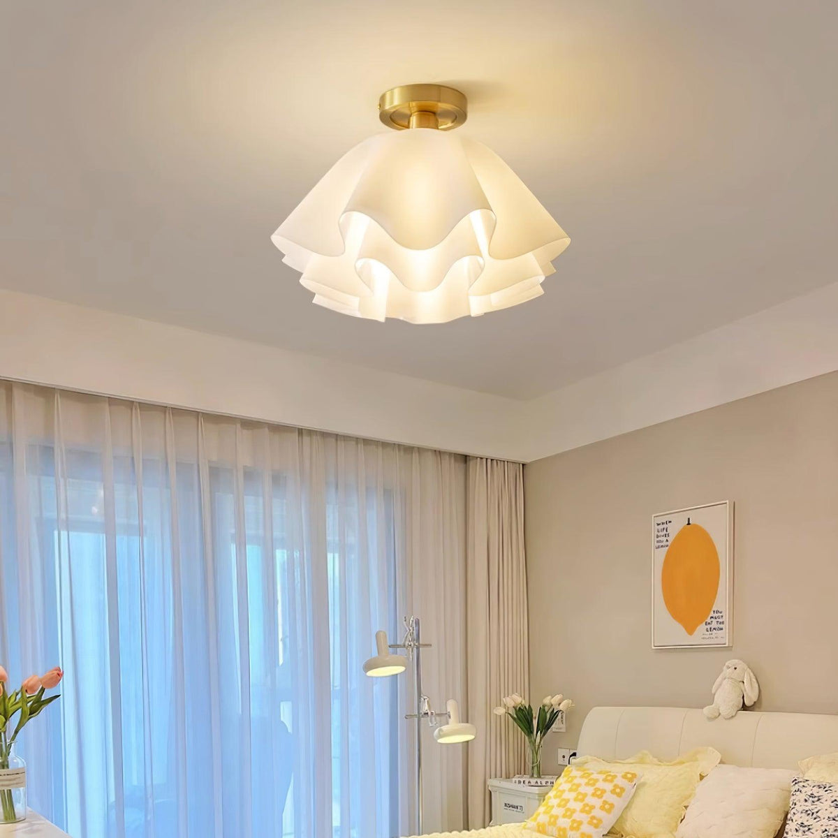 Menro-loftslampe formet som en blomst