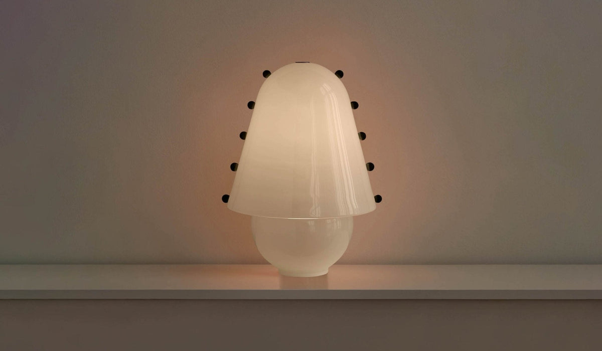 Enzo Candeeiro de mesa contemporâneo em vidro