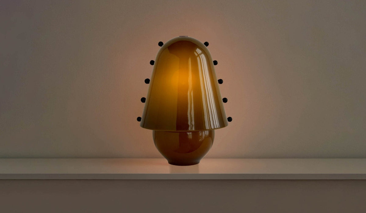 Enzo Candeeiro de mesa contemporâneo em vidro