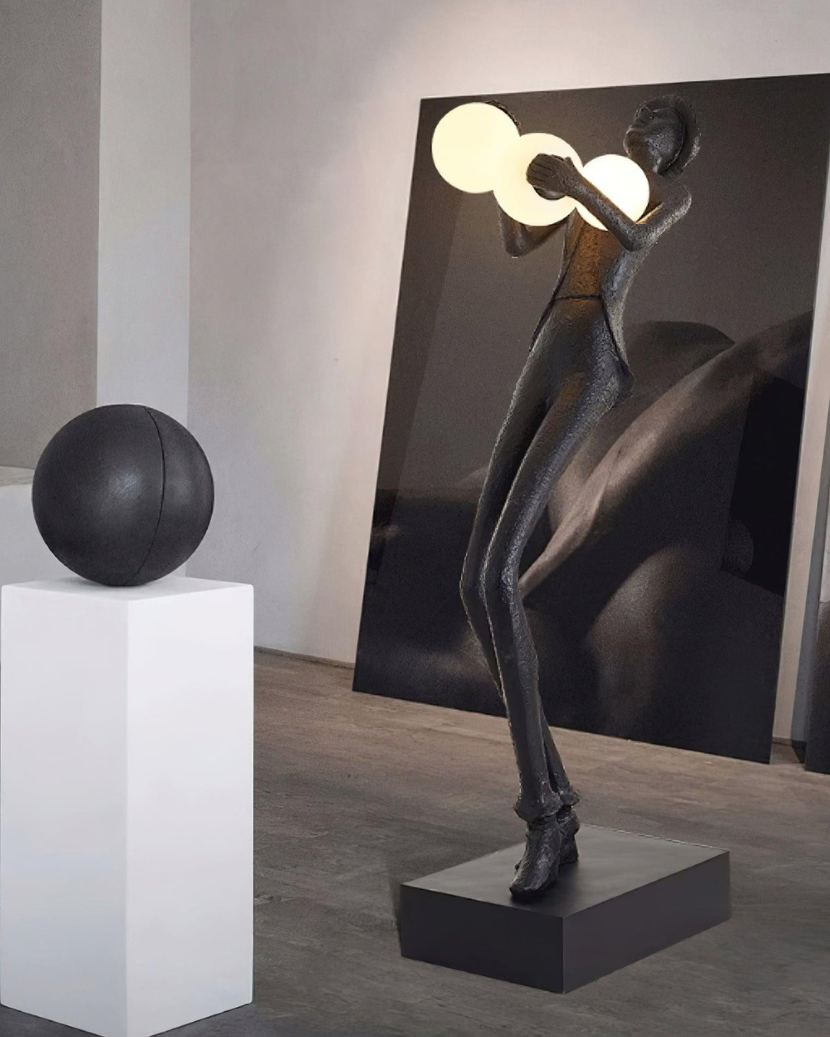 Evlirir konstnärlig golvlampa i brons