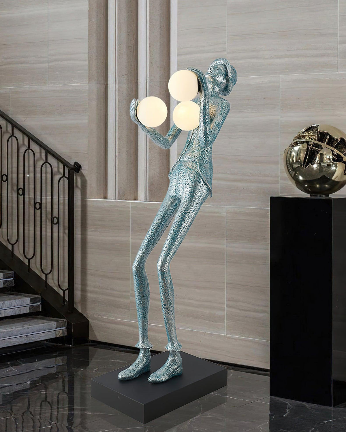 Evlirir konstnärlig golvlampa i brons