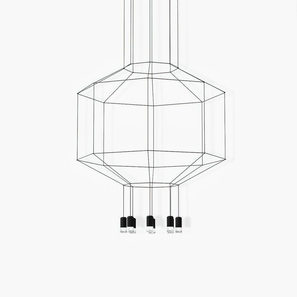 Elaalora geometrinen musta LED-riippuvalaisin metallilangasta