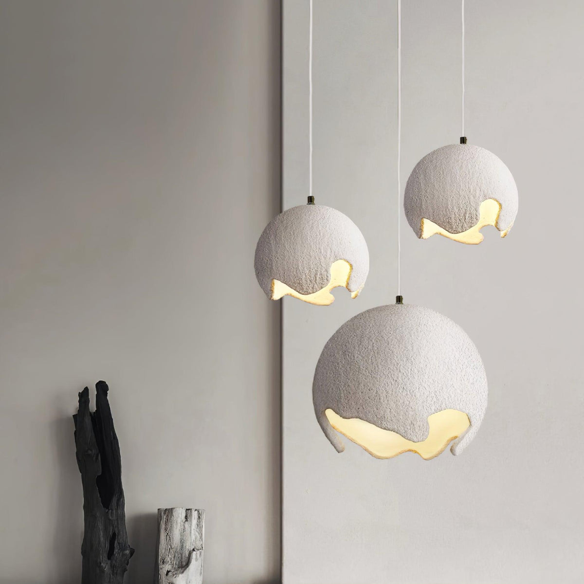 Lustre suspenso em resina wabi-sabi Patrick
