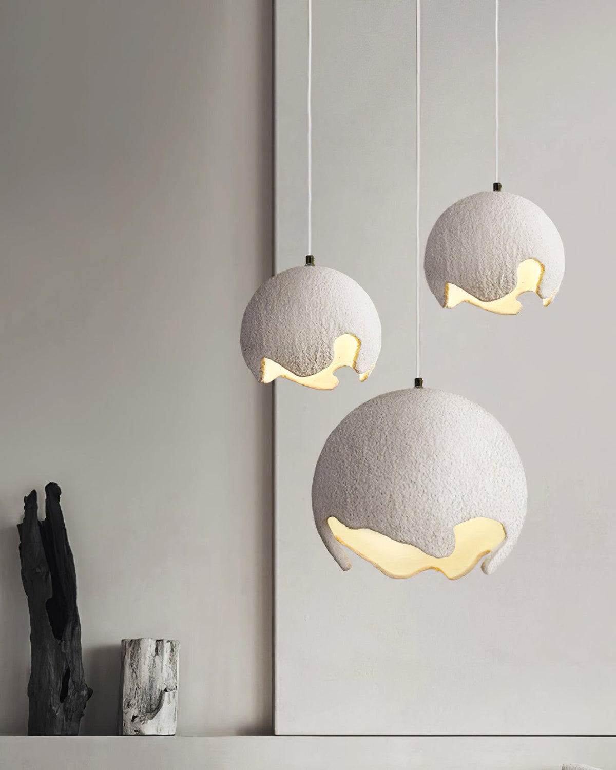 Lustre suspenso em resina wabi-sabi Patrick
