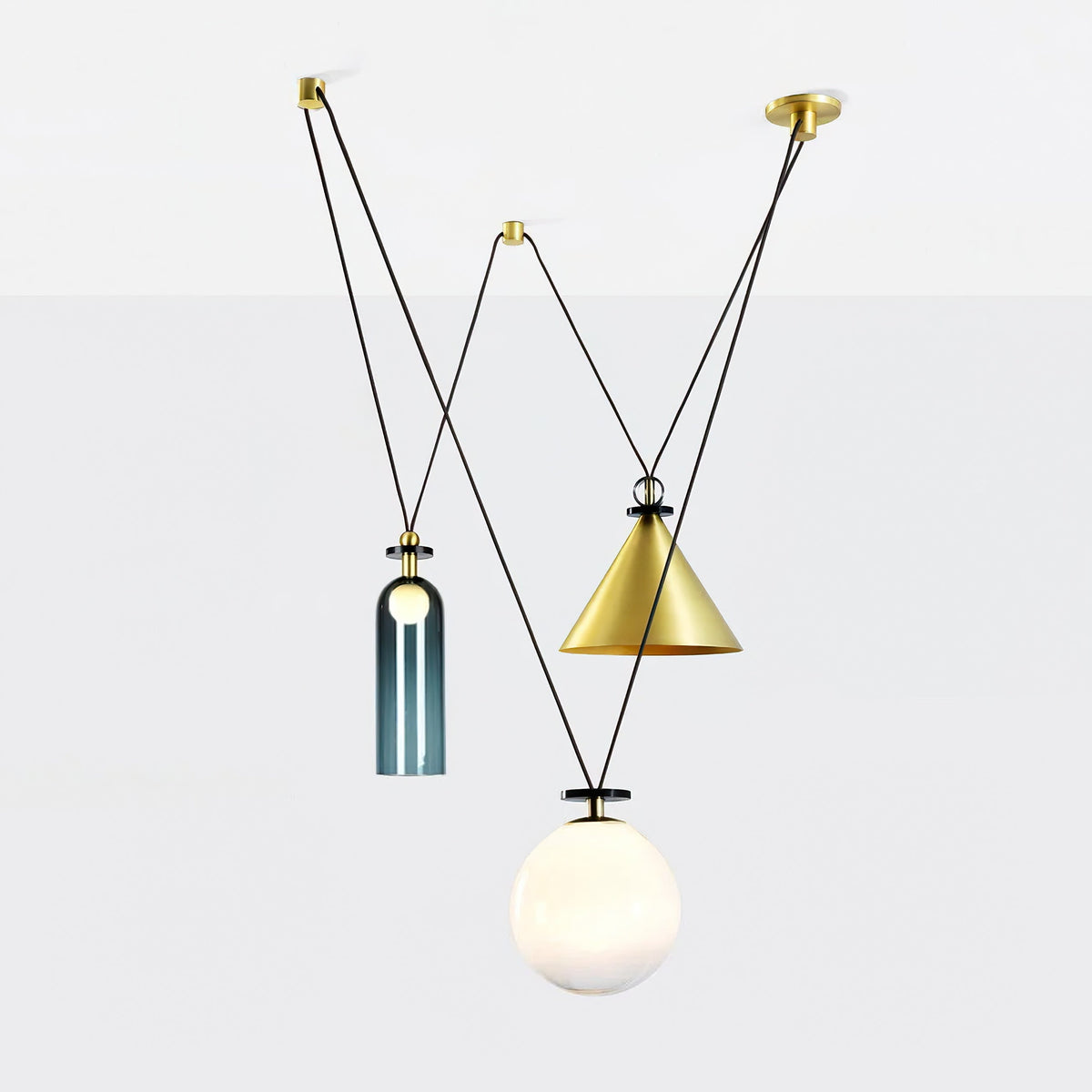 Candeeiro de teto Cirorira com forma geométrica artística