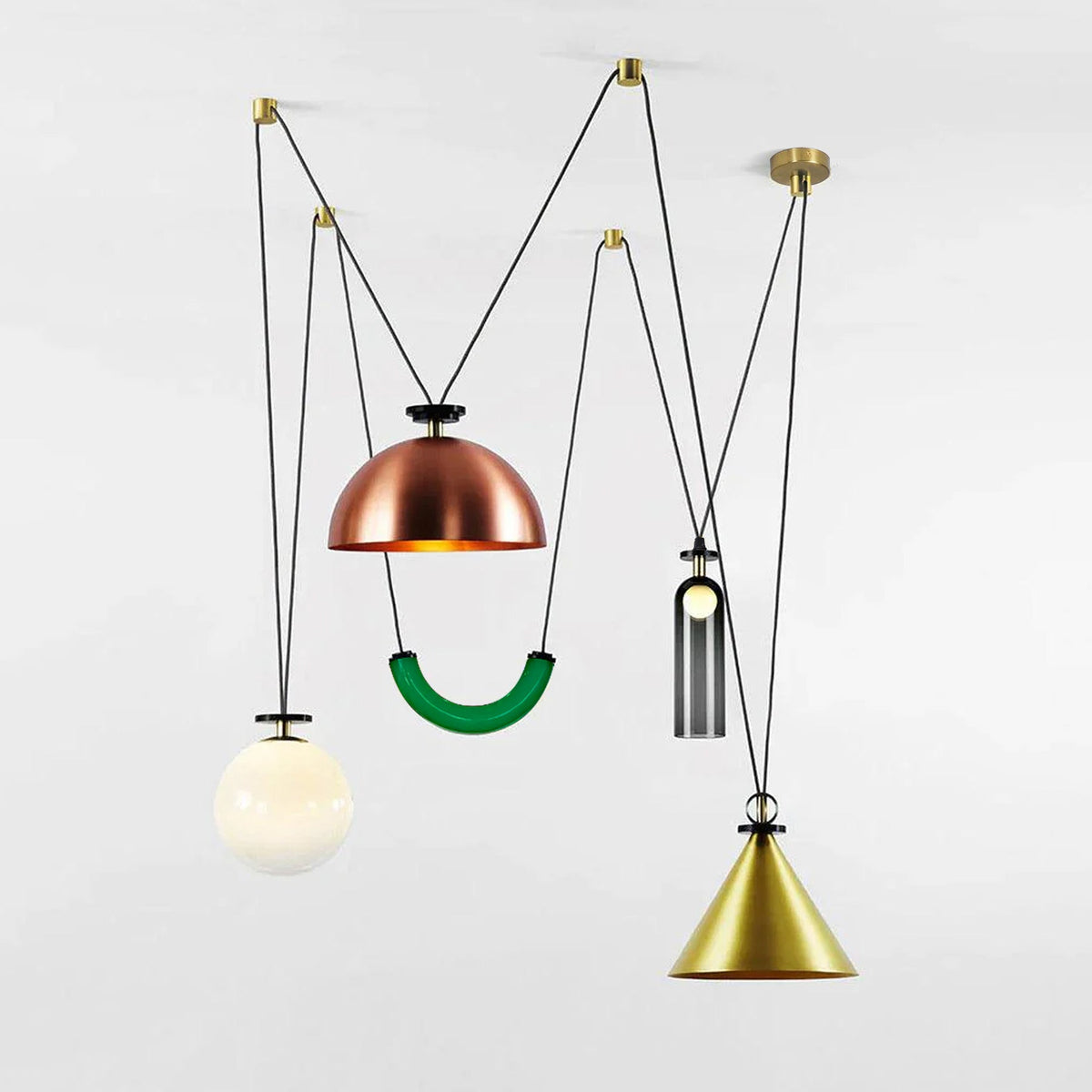 Candeeiro de teto Cirorira com forma geométrica artística