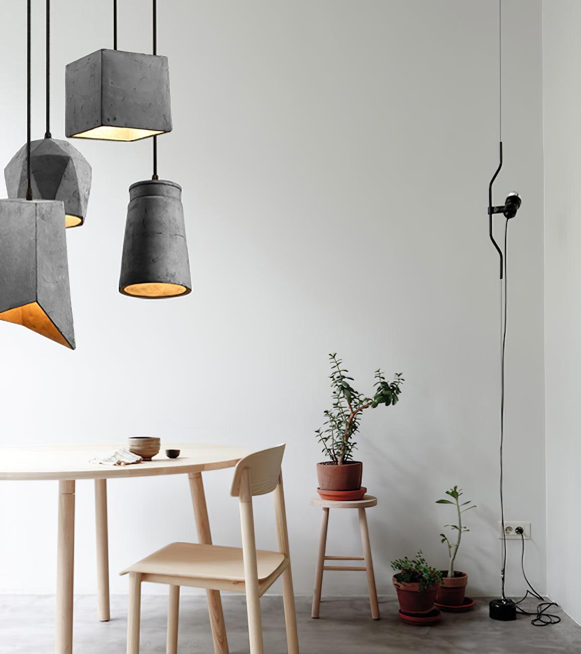 Candeeiro suspenso industrial Geo em cimento
