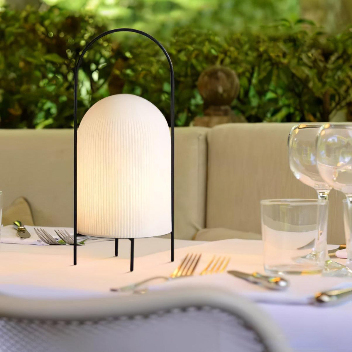 Firaie minimalistisk bordlampe i glas