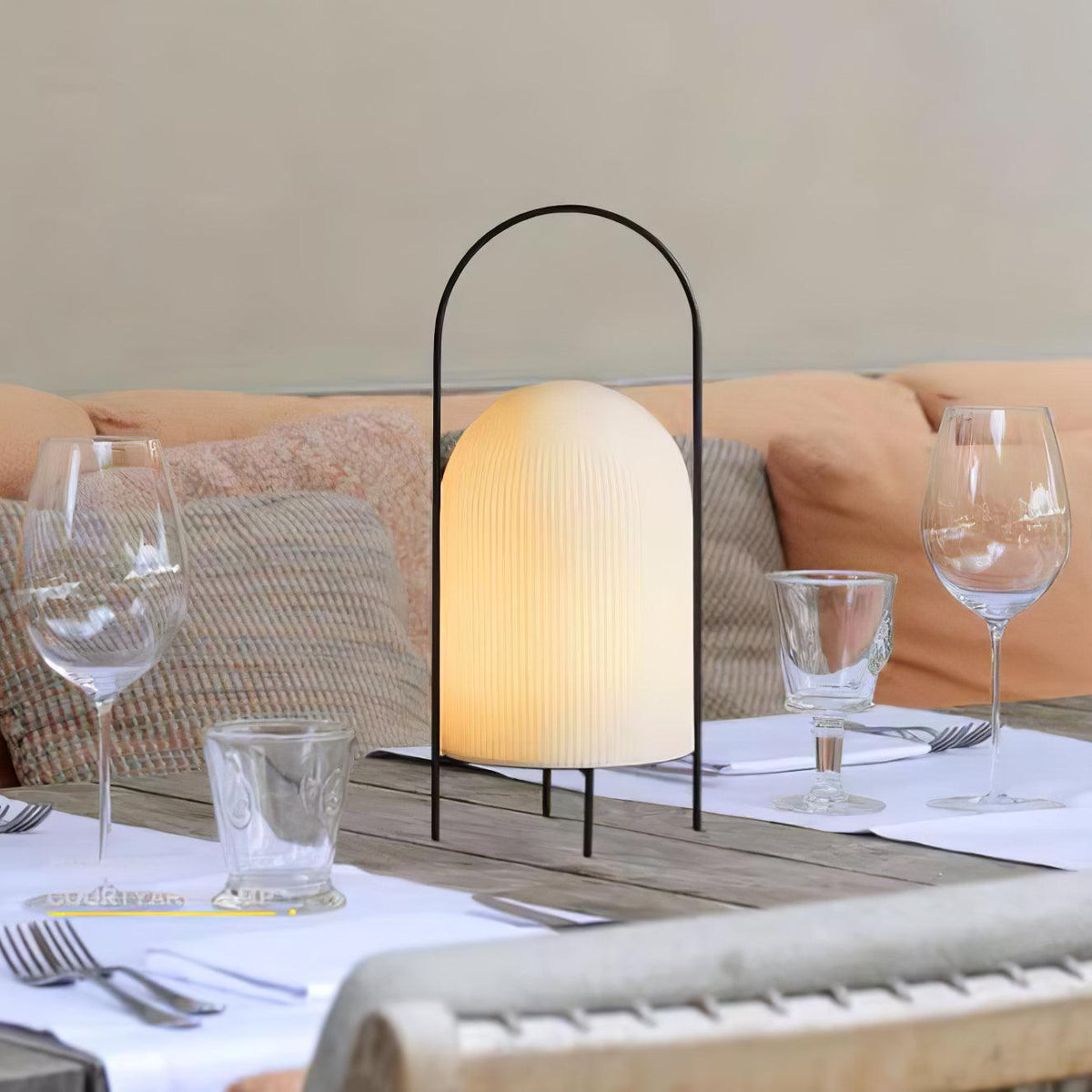Firaie minimalistisk bordlampe i glas