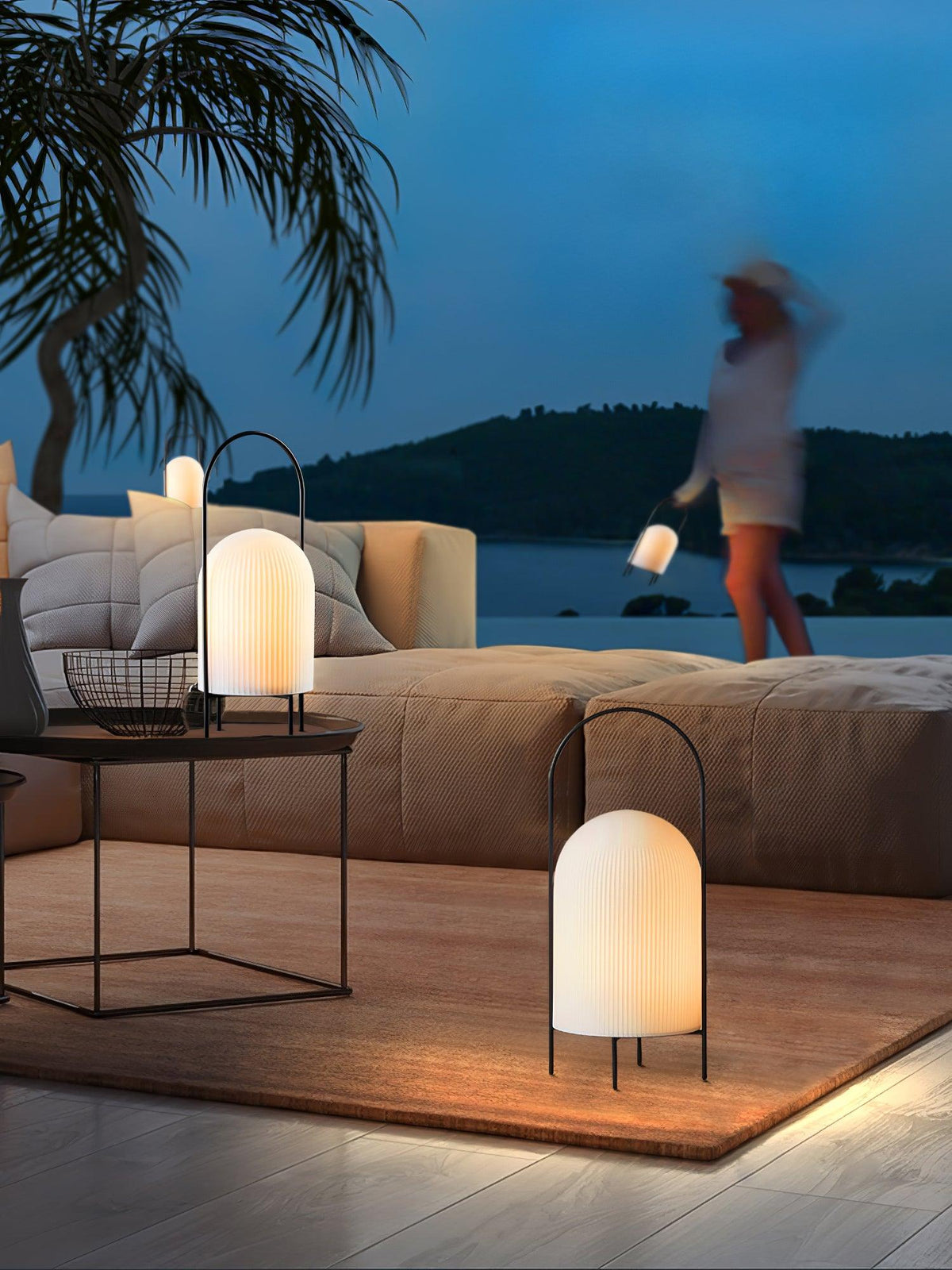 Firaie minimalistisk bordlampe i glas