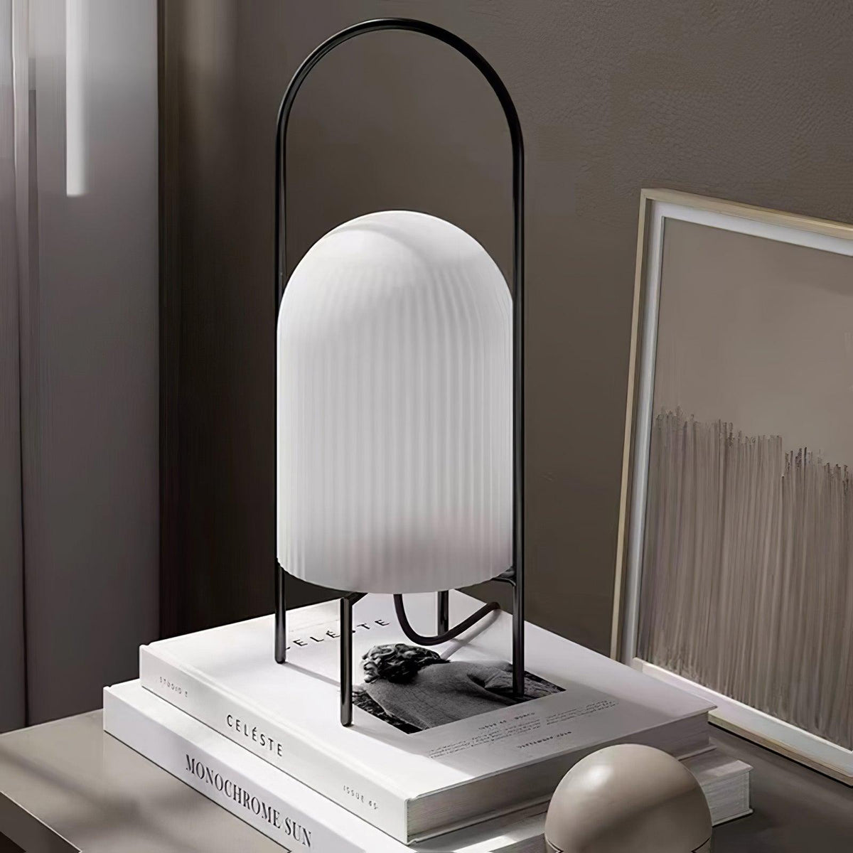 Firaie minimalistisk bordlampe i glas