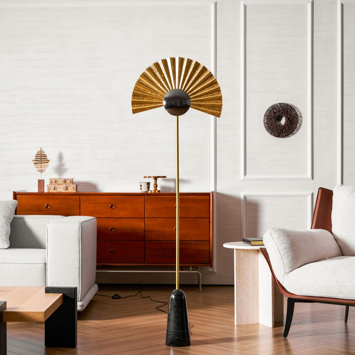 Candeeiro de pé Solvaar Gilded Fan