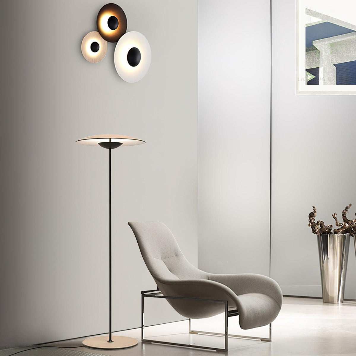 Ferinira minimalistisk golvlampa i aluminium
