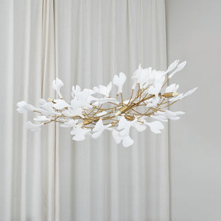 Olivia Design LED Pendellampa Ginkgo Keramiskt Vit Vardagsrum/Matsal/Sovrum