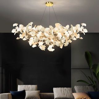 Olivia Design LED Pendellampa Ginkgo Keramiskt Vit Vardagsrum/Matsal/Sovrum