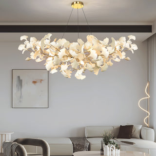Olivia Design LED Pendellampa Ginkgo Keramiskt Vit Vardagsrum/Matsal/Sovrum