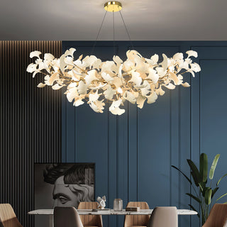 Olivia Design LED Pendellampa Ginkgo Keramiskt Vit Vardagsrum/Matsal/Sovrum
