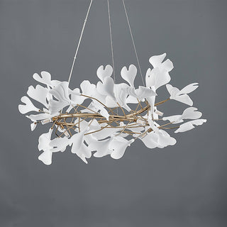 Olivia Modern Design LED Pendellampa Metall Guld Gingko Keramik Vardagsrum/Matsal/Sovrum