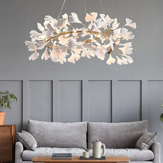 Olivia Modern Design LED Pendellampa Metall Guld Gingko Keramik Vardagsrum/Matsal/Sovrum