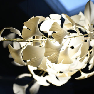Olivia Design LED Pendellampa Ginkgo Keramiskt Vit Vardagsrum/Matsal/Sovrum