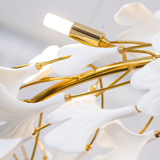Olivia Modern Design LED Pendellampa Metall Guld Gingko Keramik Vardagsrum/Matsal/Sovrum