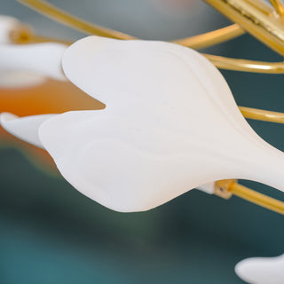 Olivia Modern Design LED Pendellampa Metall Guld Gingko Keramik Vardagsrum/Matsal/Sovrum