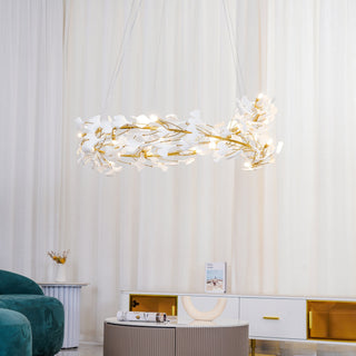 Olivia Modern Design LED Pendellampa Metall Guld Gingko Keramik Vardagsrum/Matsal/Sovrum