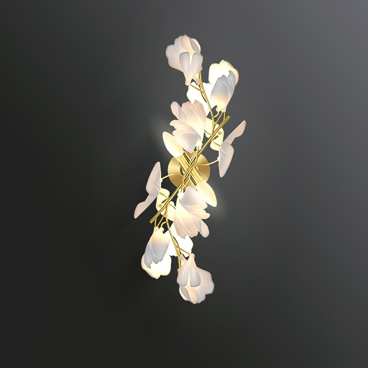 Gavriel-væglampe i keramik med gingkoblomster