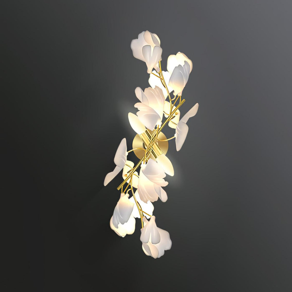 Gavriel-væglampe i keramik med gingkoblomster